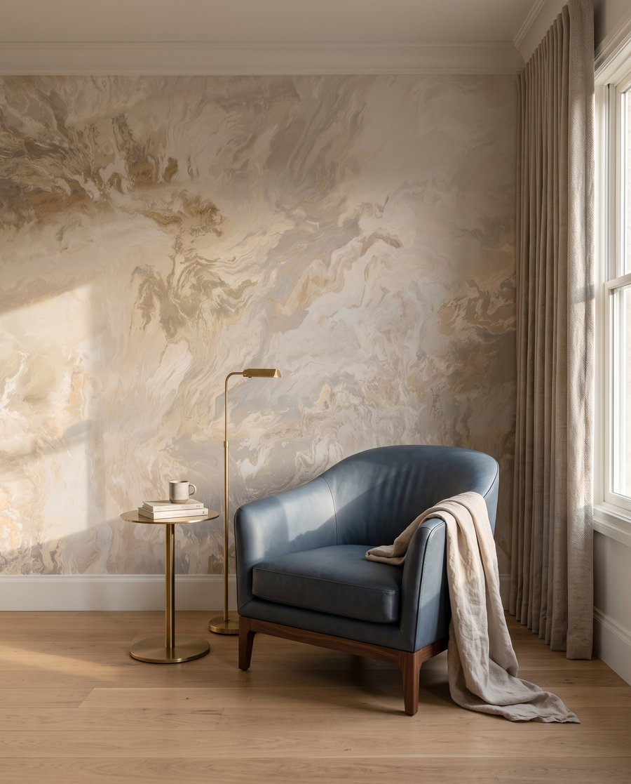 Veines claires et nuageuses dans un intérieur