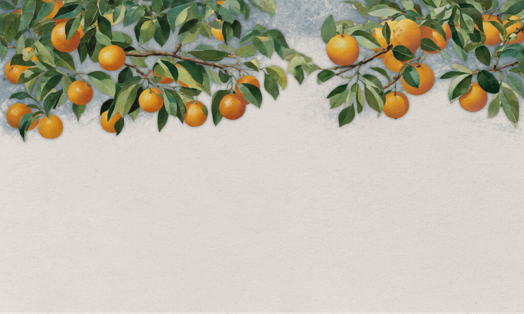 Oranges sur la branche — motif complet