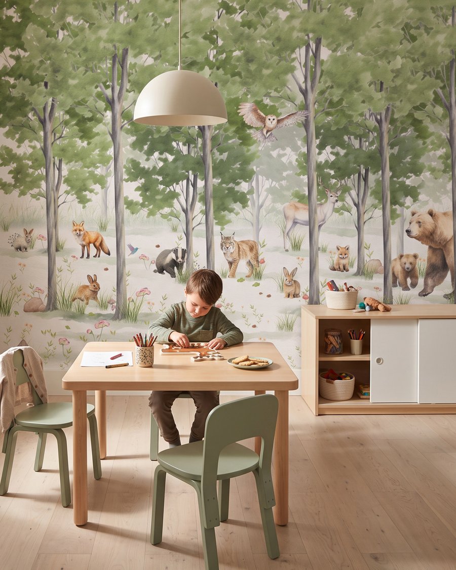 Animaux de la clairière dans un intérieur