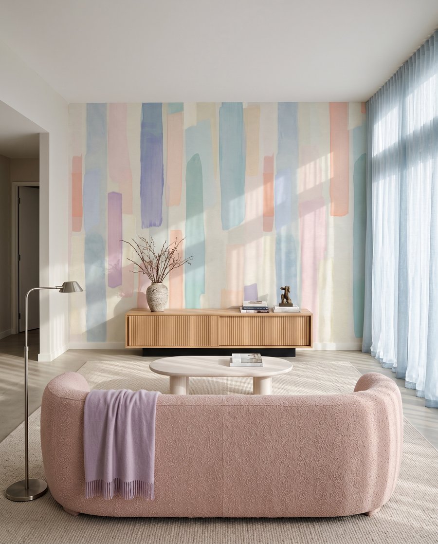 Fines touches pastel dans un intérieur