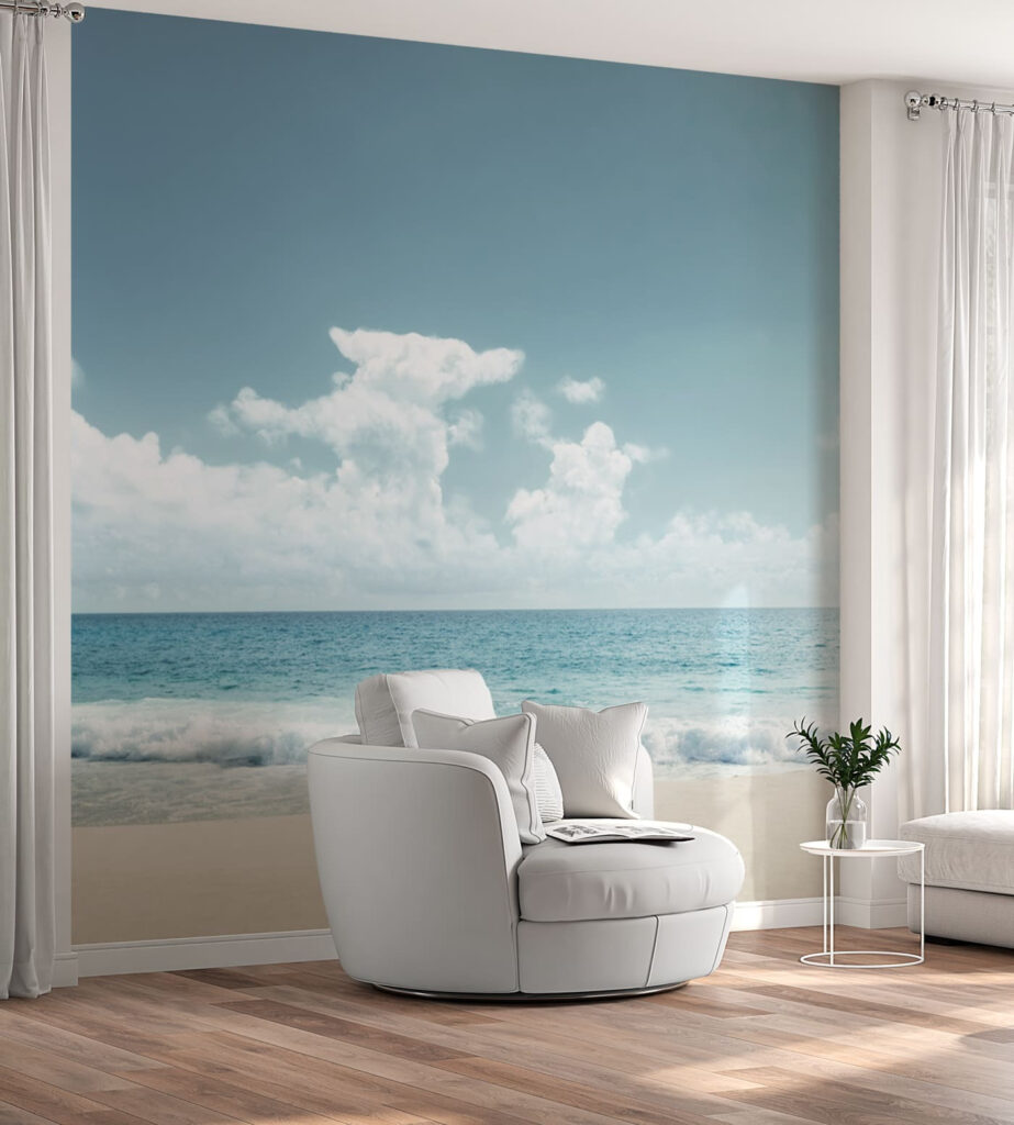 Plage par temps clair dans un intérieur