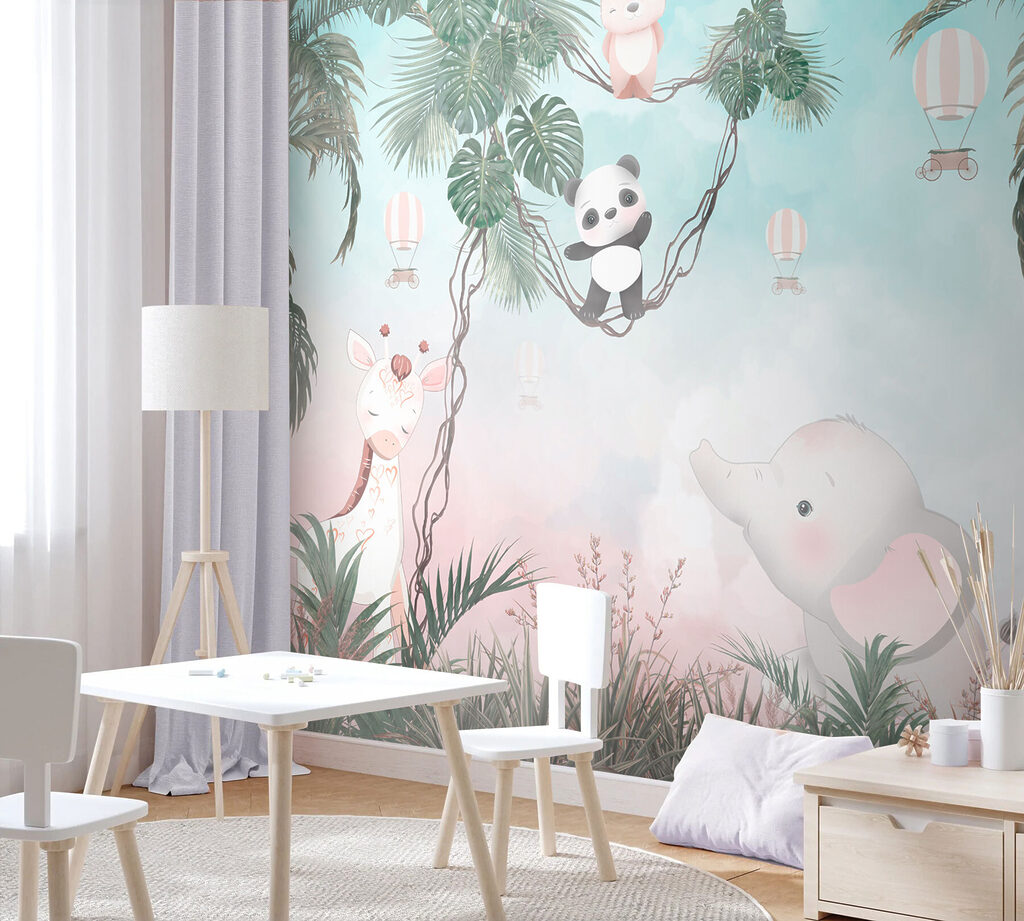 Animaux de la jungle dans un intérieur
