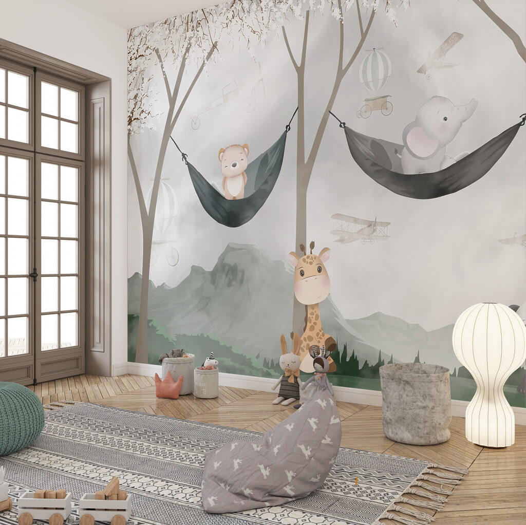 Petits amis en hamac dans un intérieur