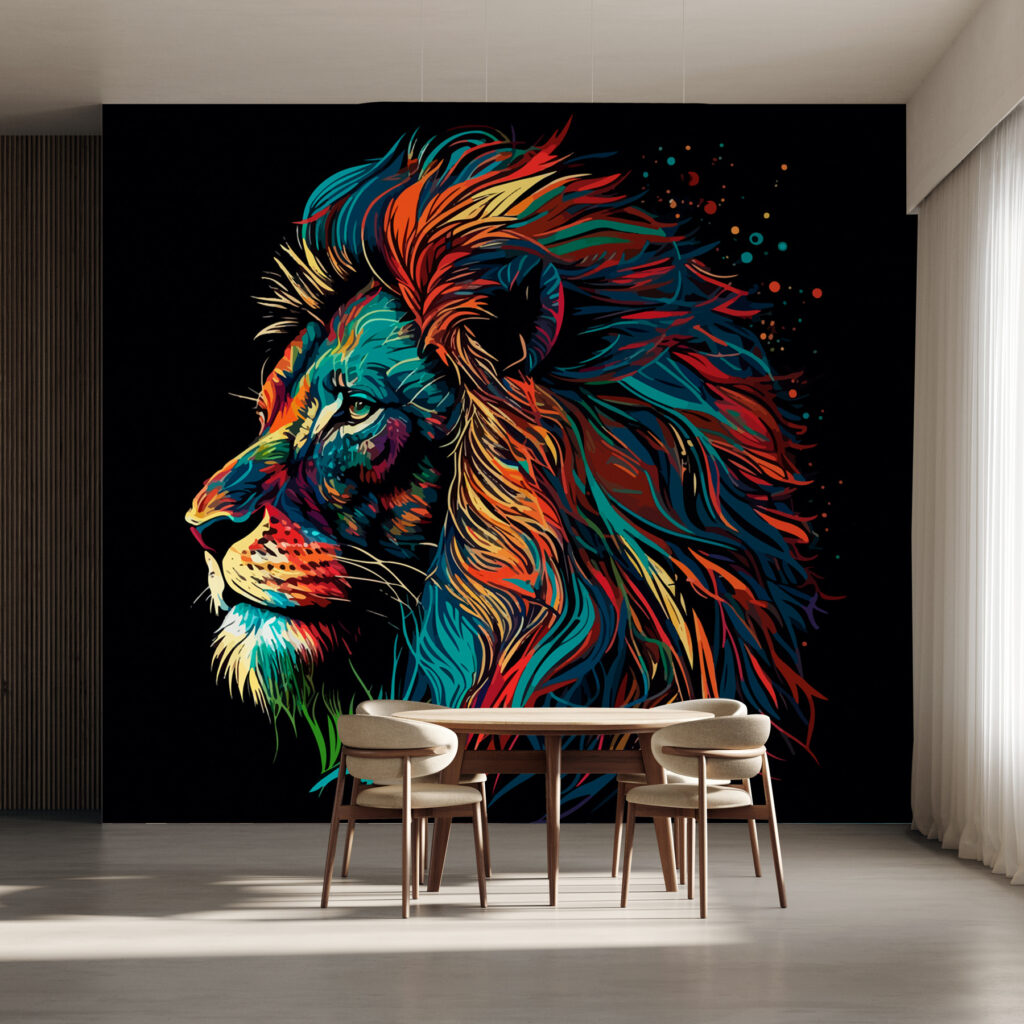 Crinière de feu dans un intérieur