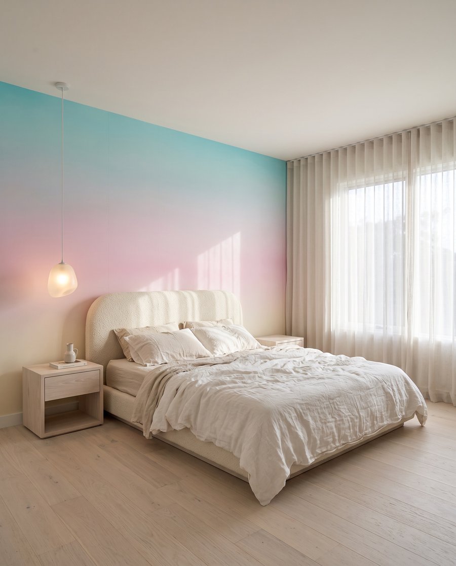 Doux horizon pastel dans un intérieur