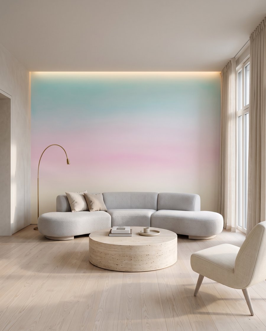 Doux horizon pastel dans un intérieur