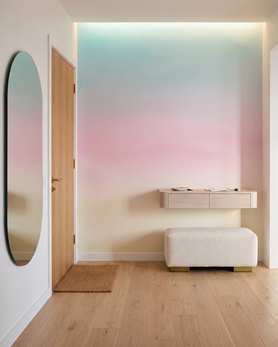 Doux horizon pastel dans un intérieur
