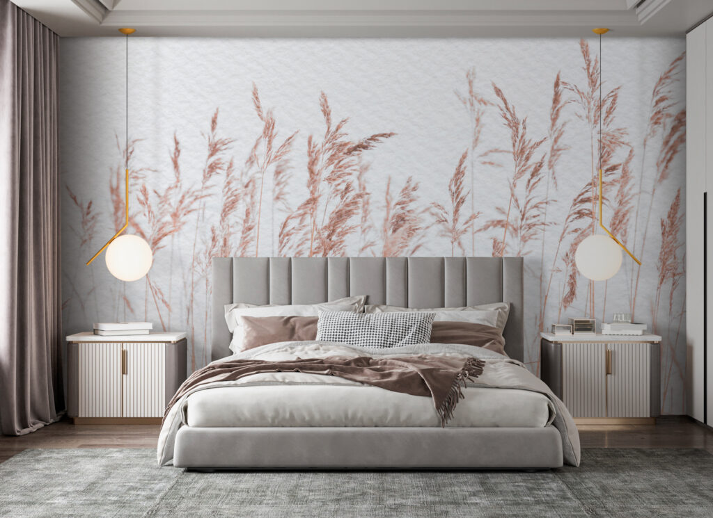 Herbes dans la brise dans un intérieur