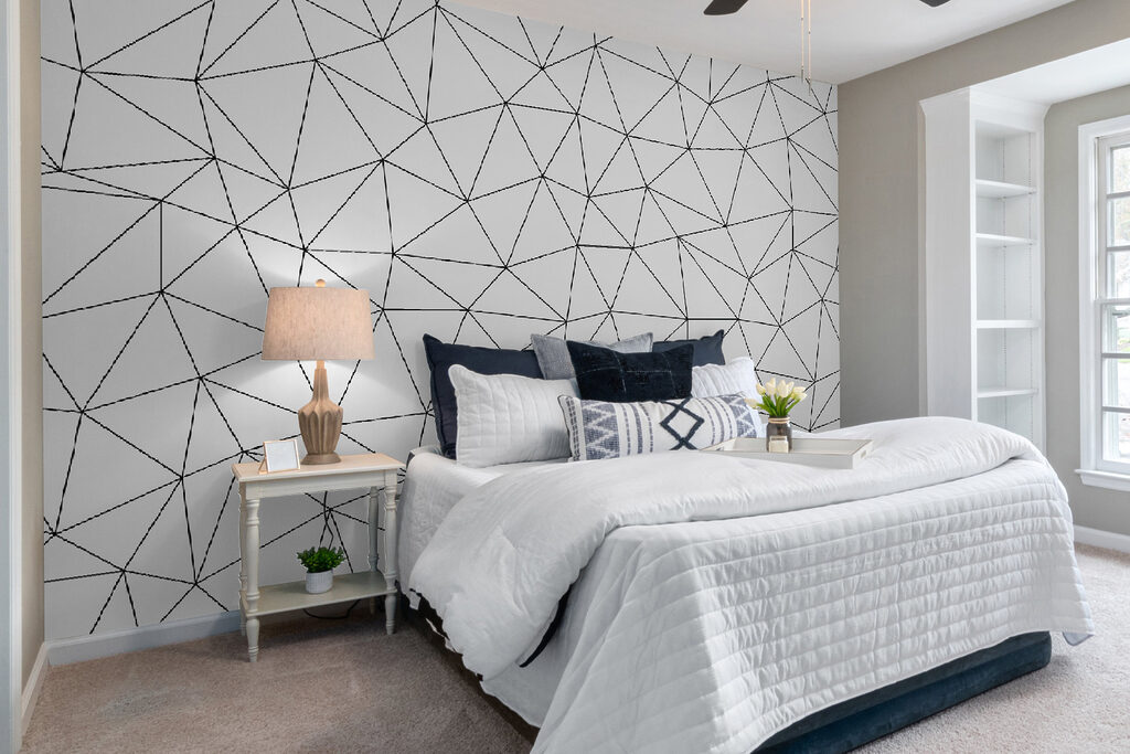 Triangles aux lignes fines dans un intérieur