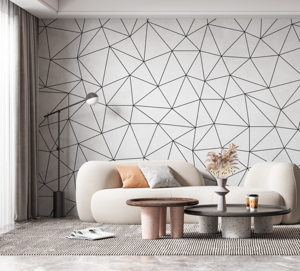 Triangles aux lignes fines dans un intérieur