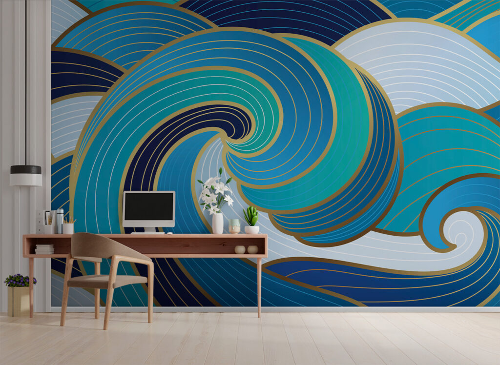 Vagues bleues et blanches — intérieur 1