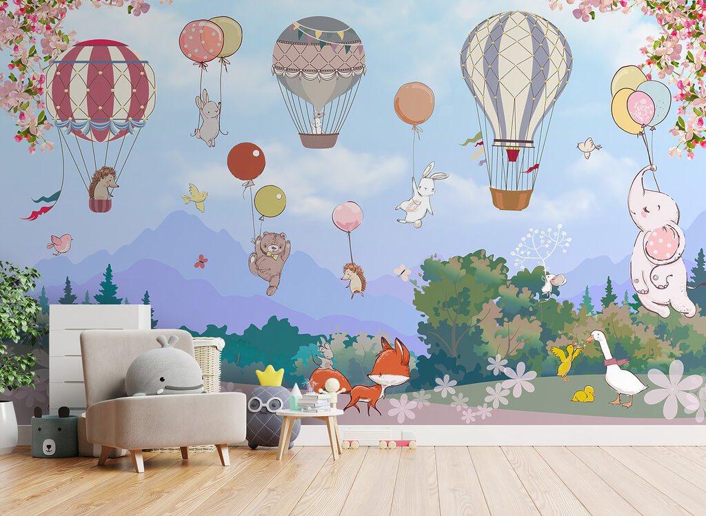 Montgolfières au-dessus des prés — intérieur 2