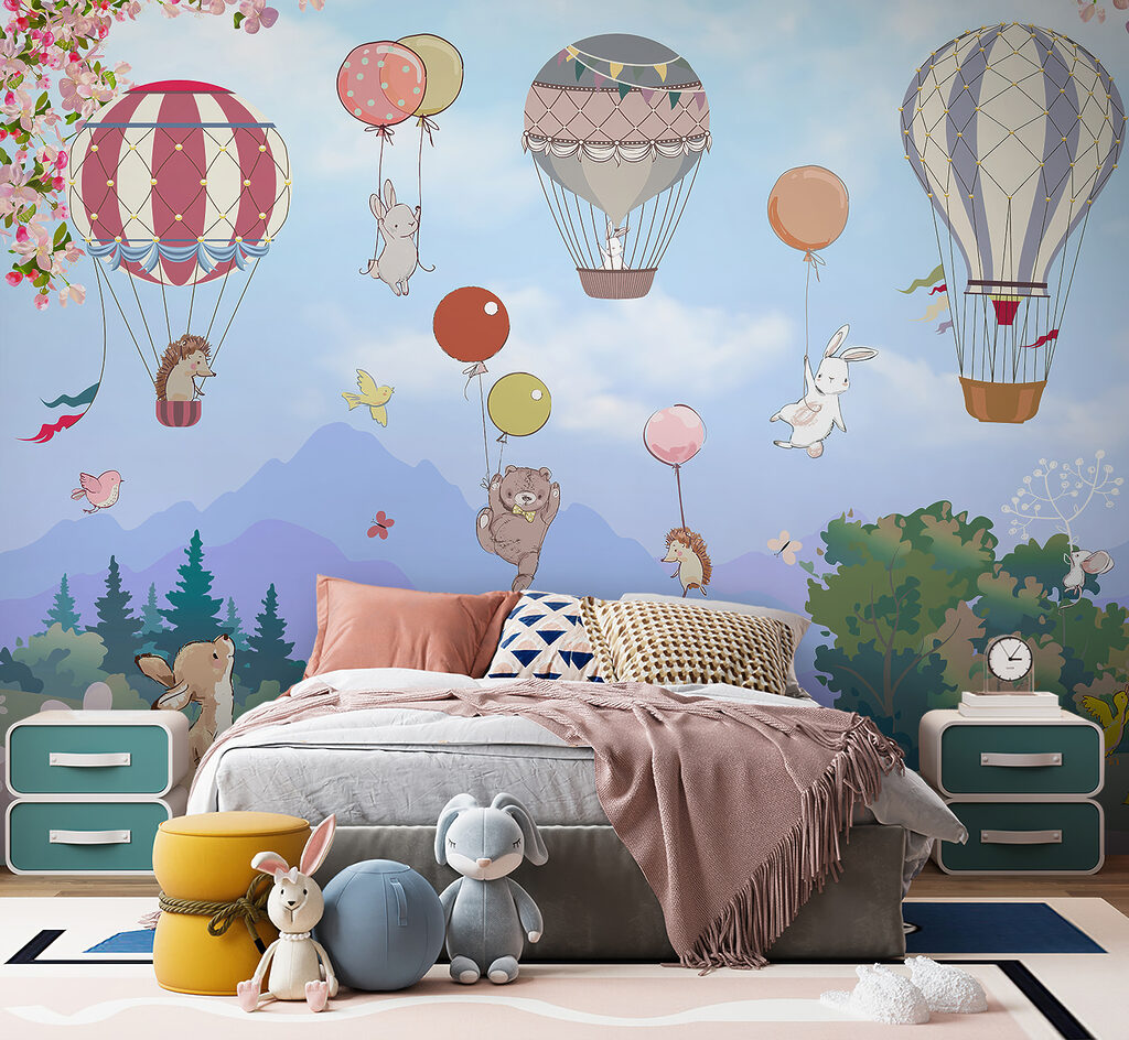 Montgolfières au-dessus des prés — intérieur 3