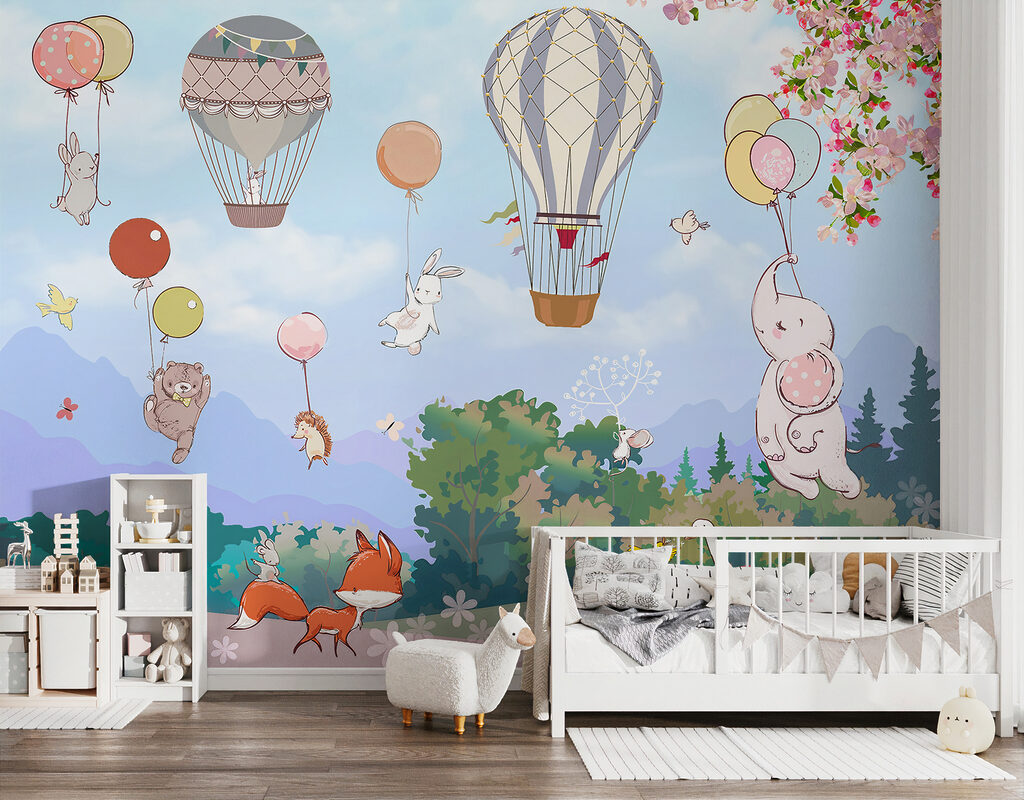 Montgolfières au-dessus des prés — intérieur 1