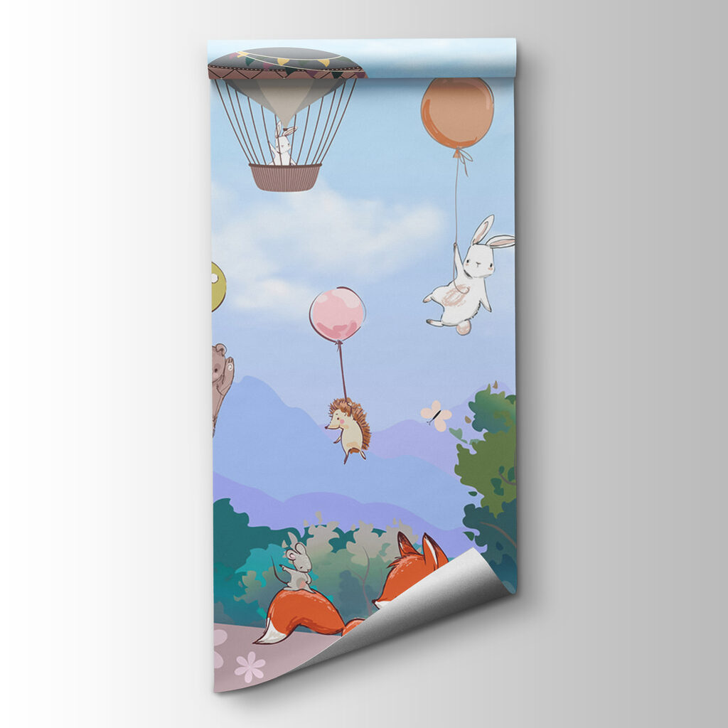 Montgolfières au-dessus des prés — vue du produit