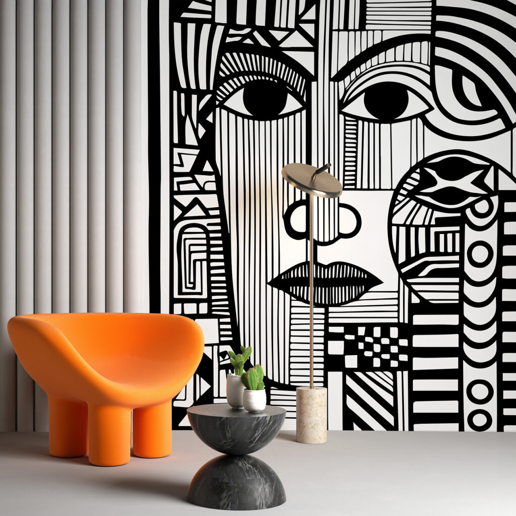 Visage noir et blanc — intérieur 1