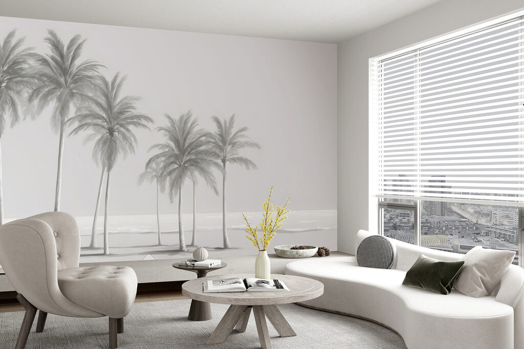 Grands palmiers espacés — intérieur 5