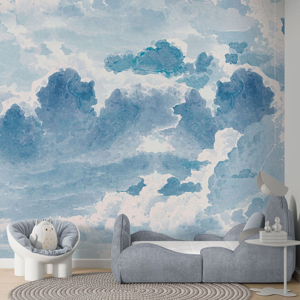 Nuages en couches peintes dans un intérieur