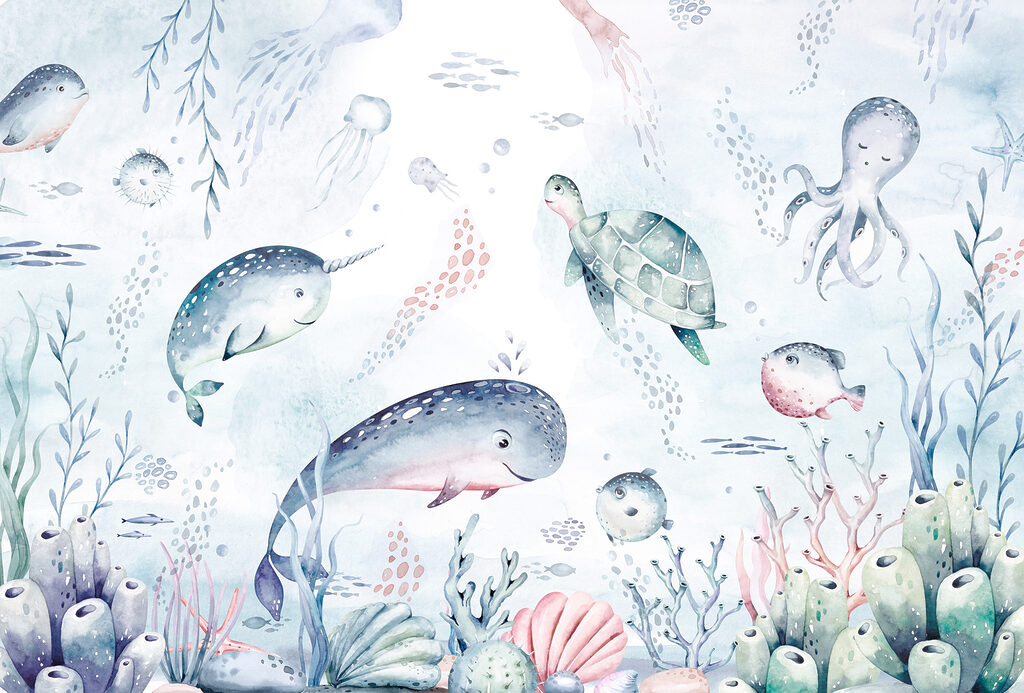 Douces créatures marines — motif complet