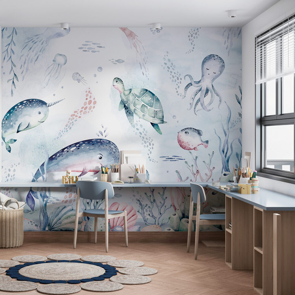 Douces créatures marines dans un intérieur