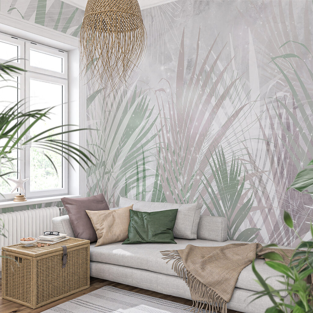 Contours de palmes dans un intérieur