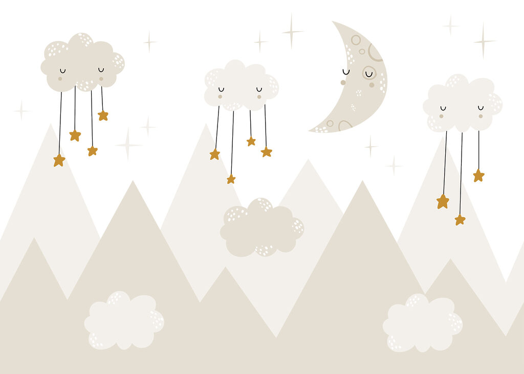 Lune sur les sommets — motif complet