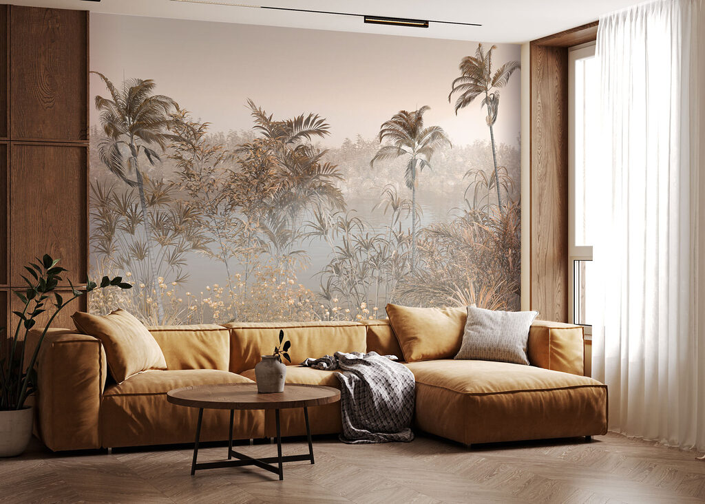 Palmiers et fleurs délicates — intérieur 2