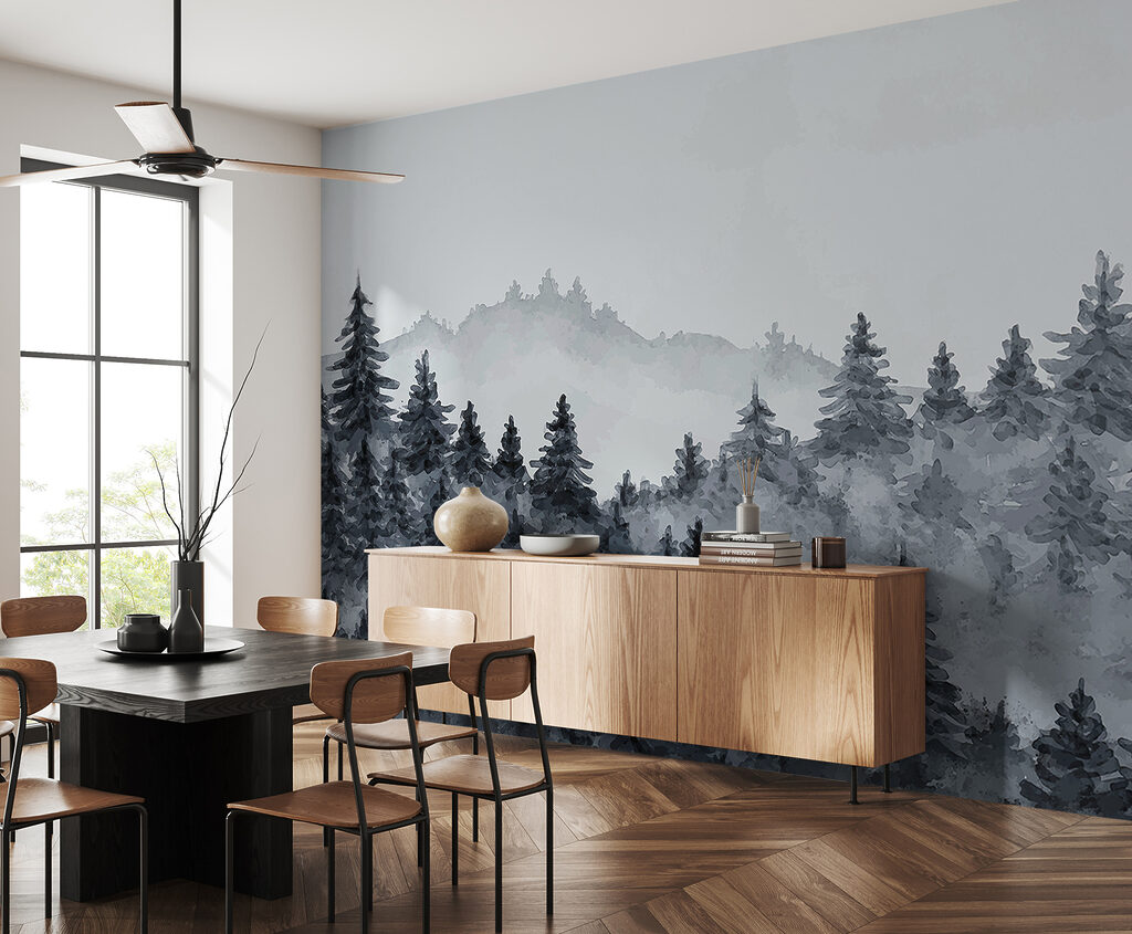 Collines de pins brumeuses — intérieur 1