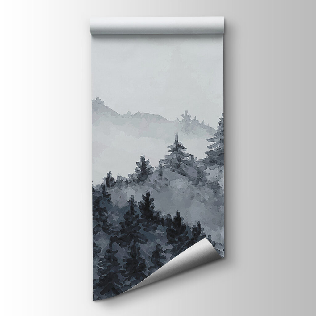 Collines de pins brumeuses — vue du produit