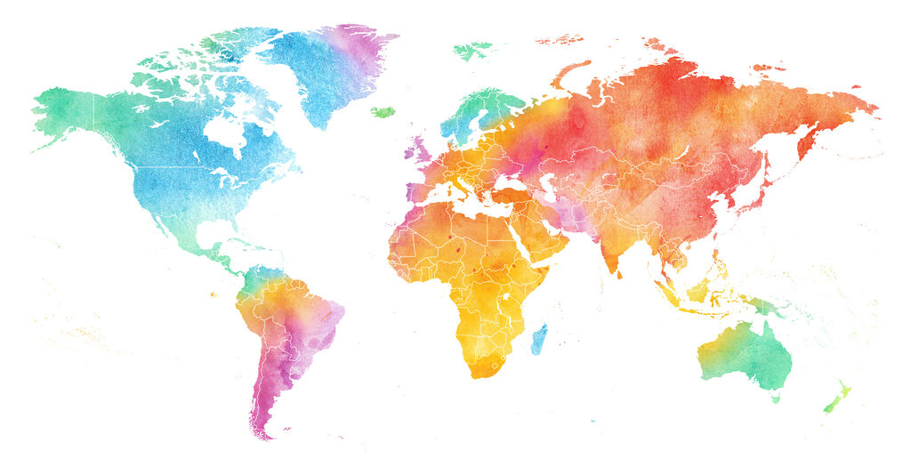 Monde aux couleurs fondues — motif complet