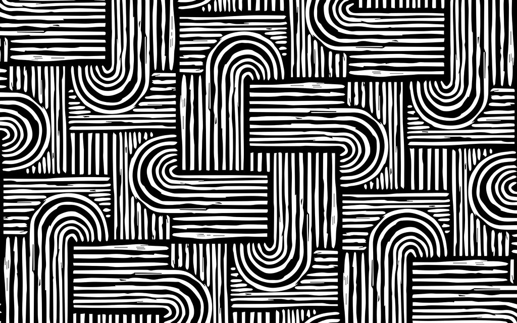 Lignes et courbes — motif complet
