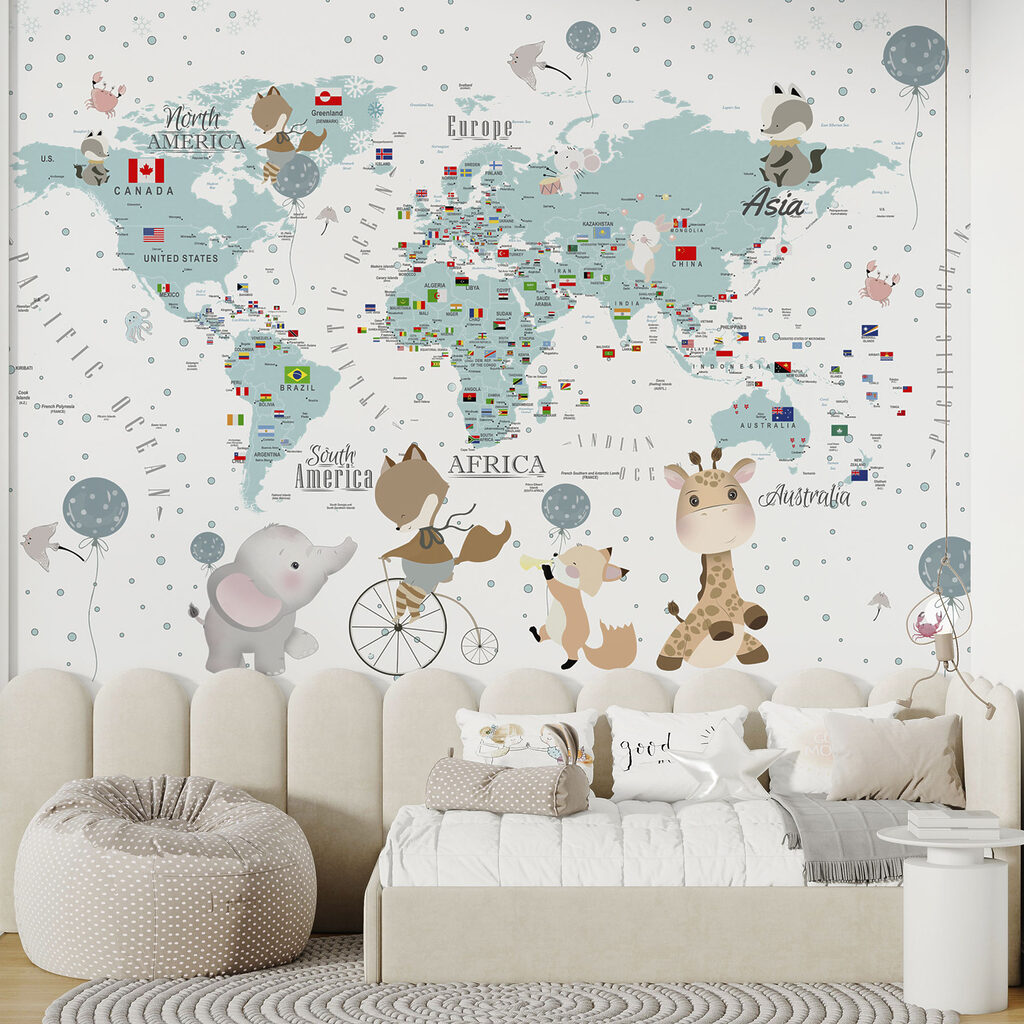 Carte des joyeux voyageurs dans un intérieur