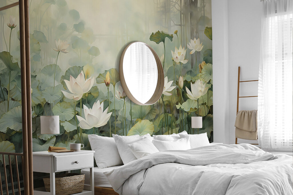 Lotus et brume matinale dans un intérieur