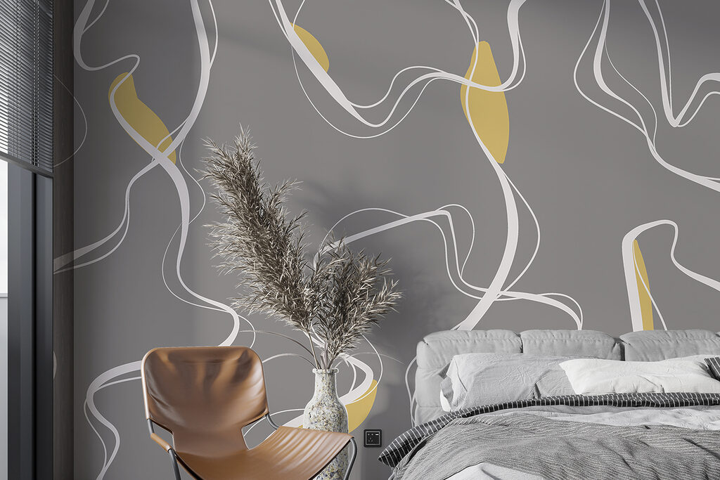 Lignes et touches colorées dans un intérieur