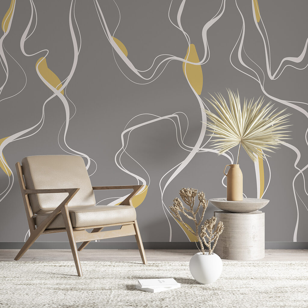 Lignes et touches colorées dans un intérieur