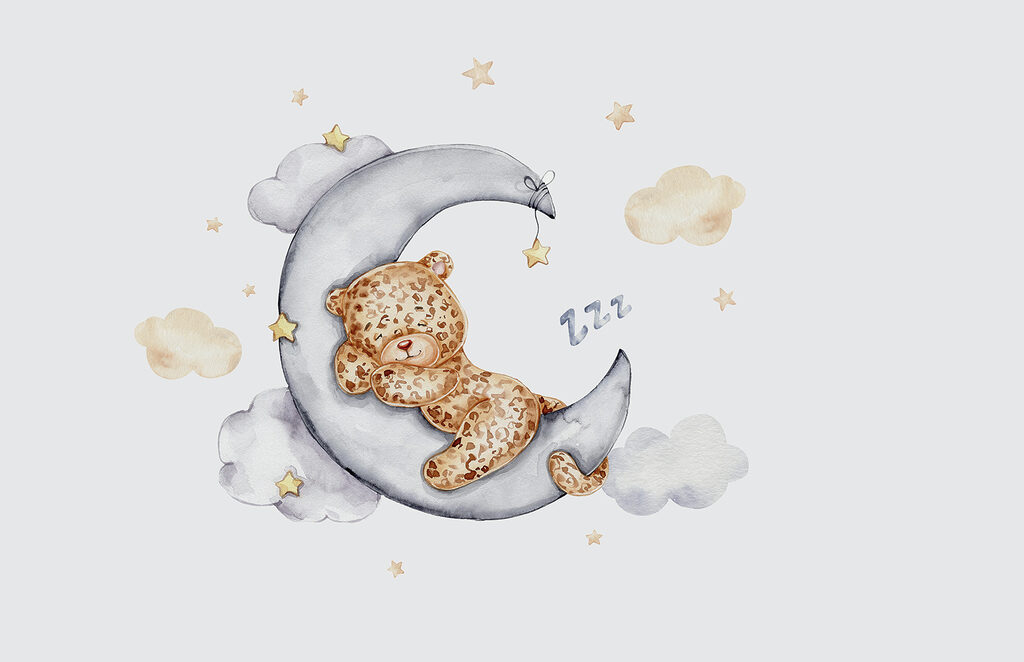 Léopard sur la lune — motif complet