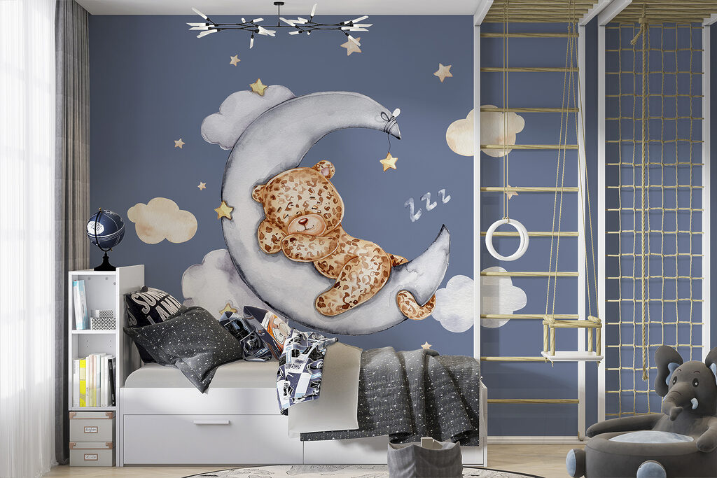 Léopard sur la lune dans un intérieur