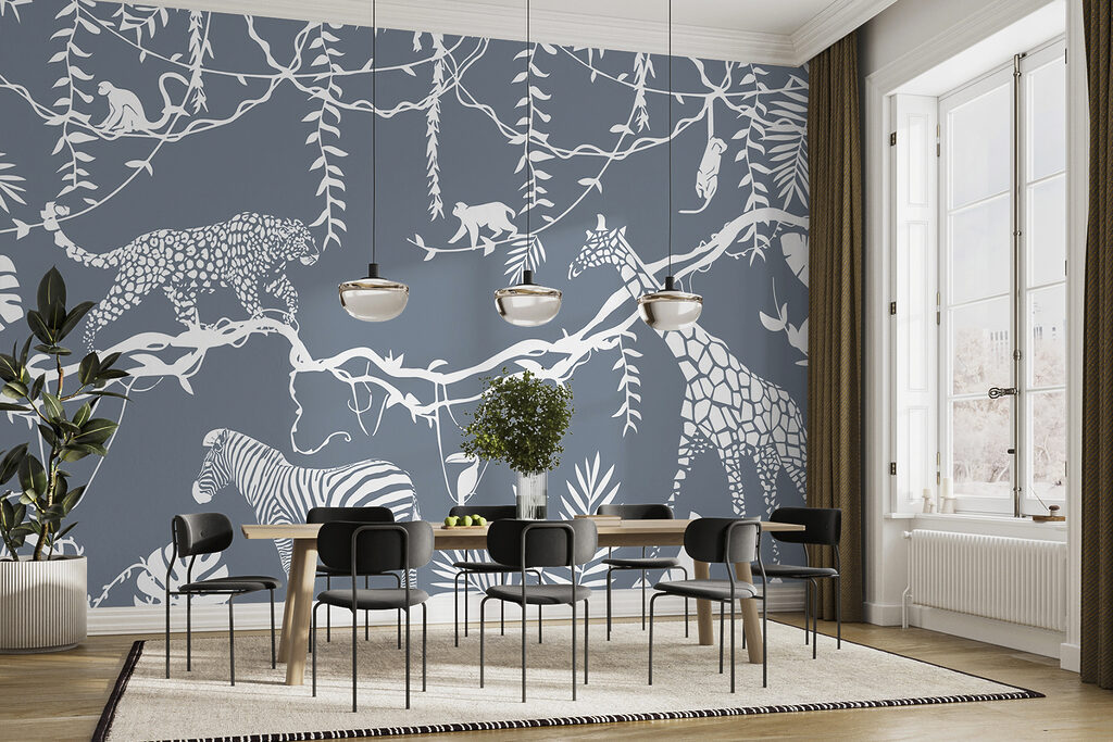 Jungle au trait blanc — intérieur 1