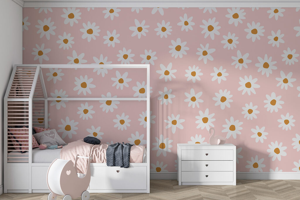 Pâquerettes sur fond rose — intérieur 3