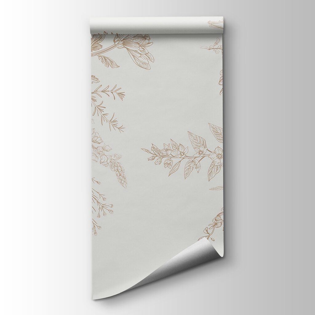 Rameaux fleuris façon gravure — vue du produit