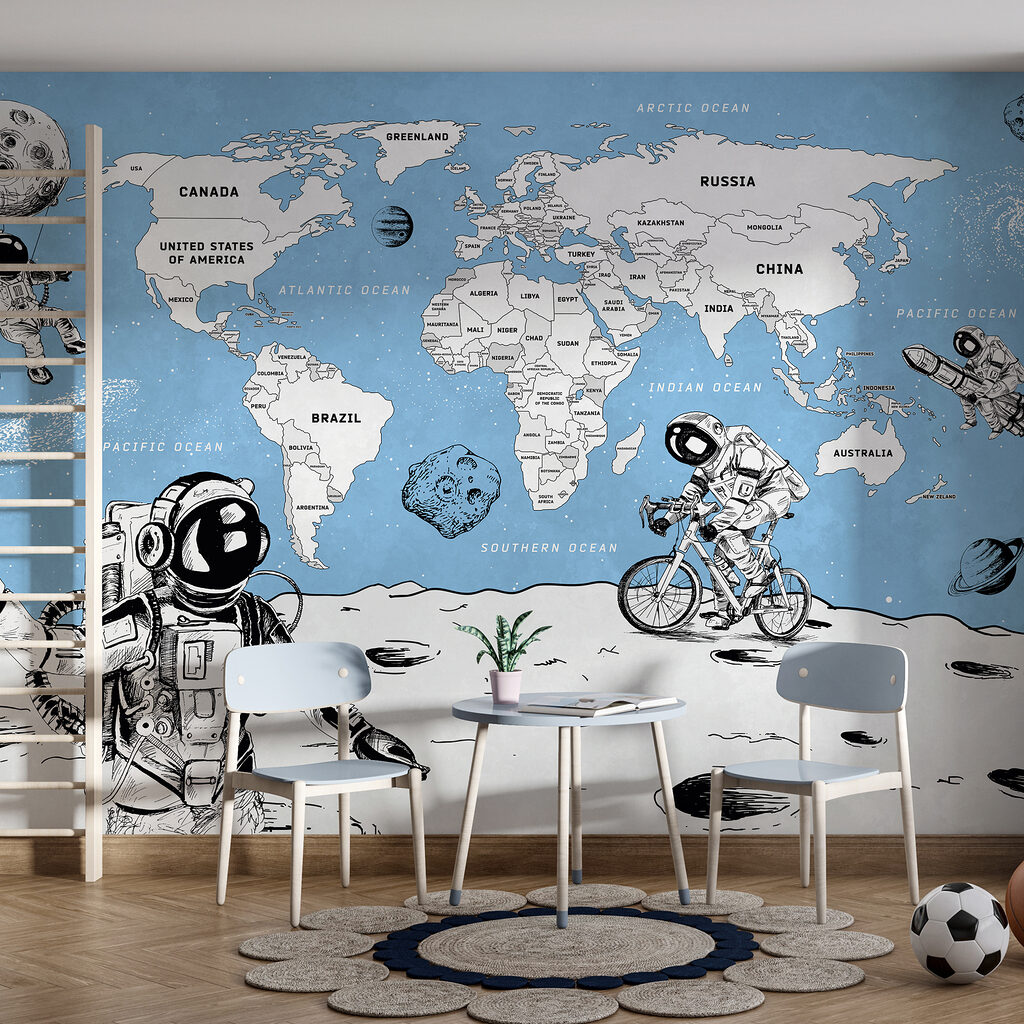 Astronautes et planisphère — intérieur 2