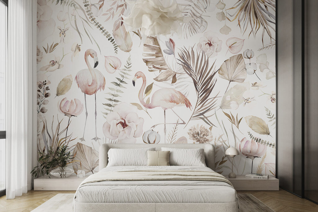 Flamants en motif fleuri — intérieur 1