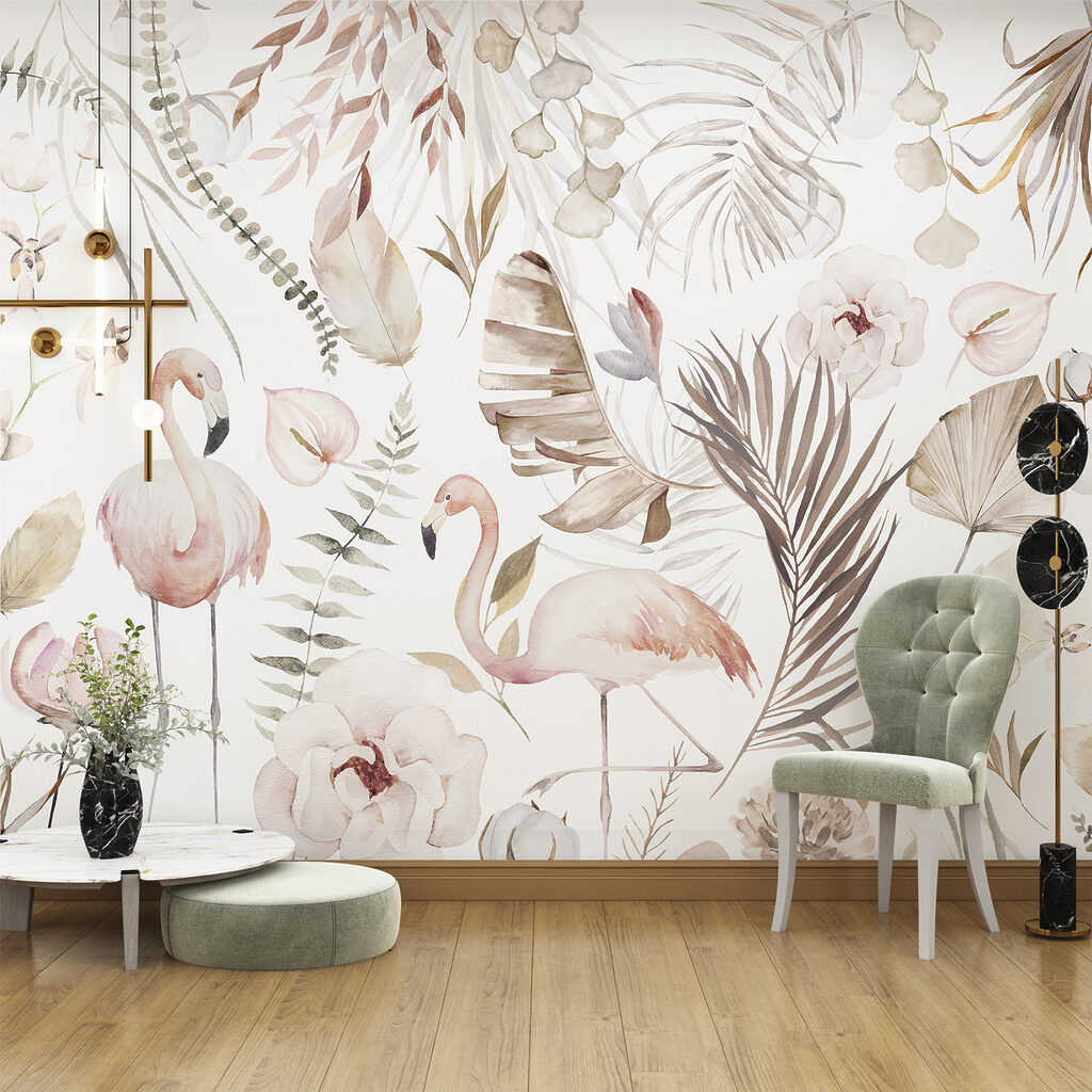 Flamants en motif fleuri — intérieur 3