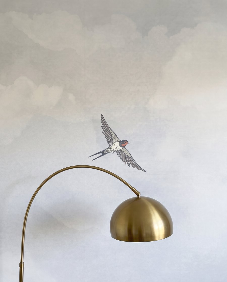 Oiseaux entre les nuages — détail