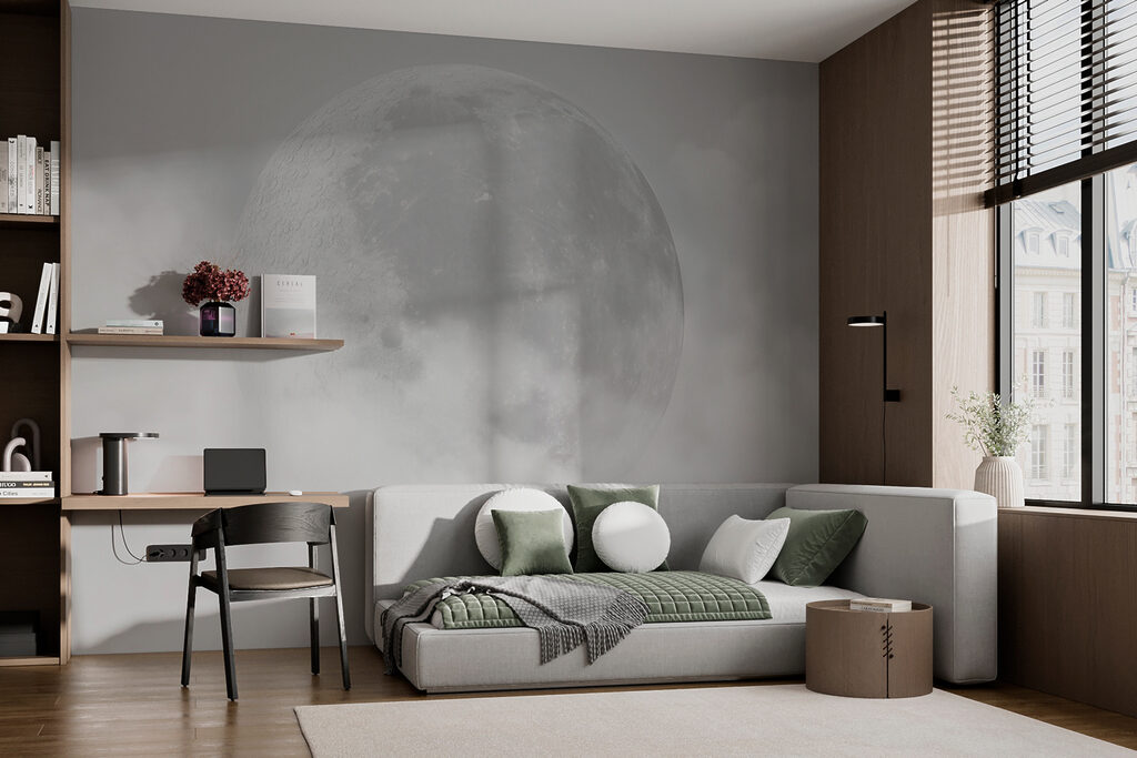 Lune derrière les nuages dans un intérieur