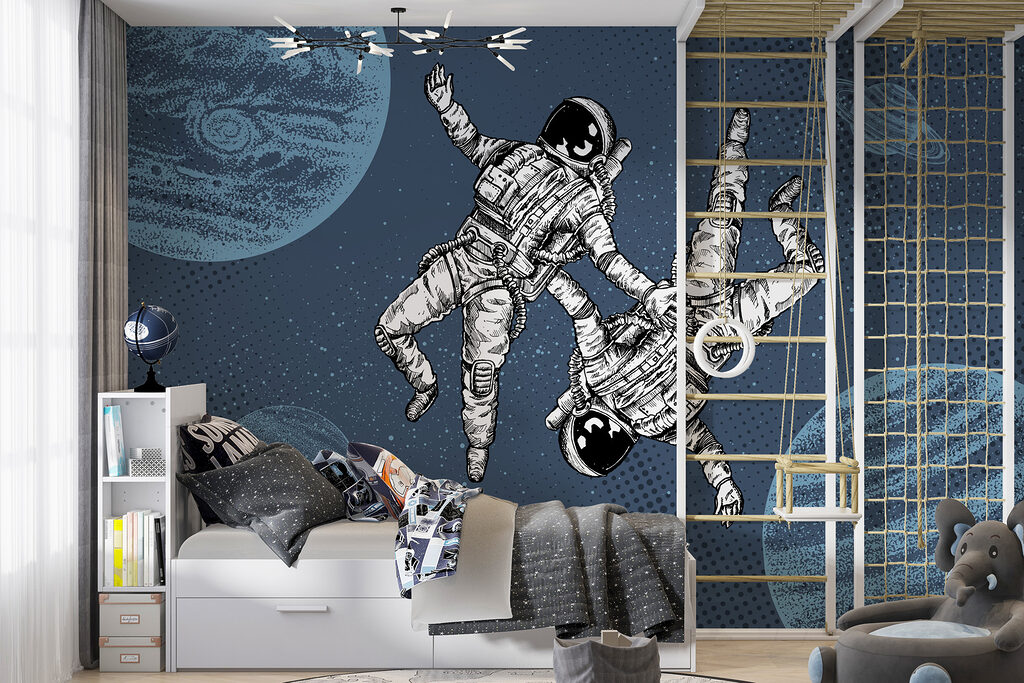 Deux astronautes en apesanteur — intérieur 3