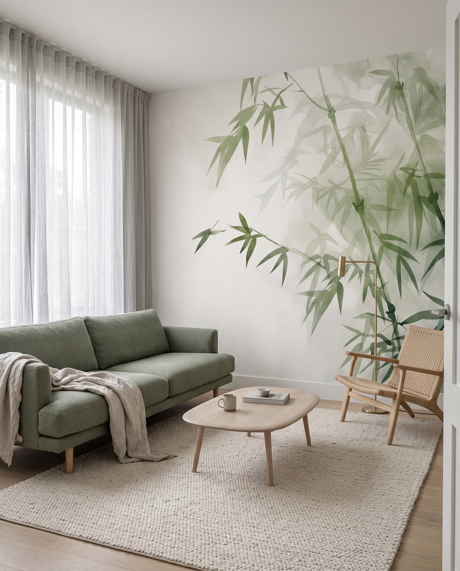 Bambou dans la lumière dans un intérieur