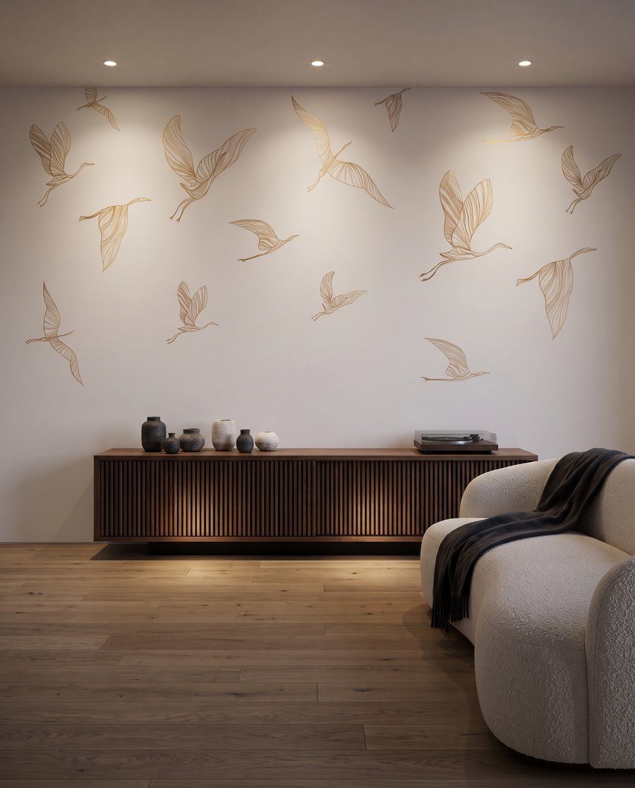 Grues en traits fins — intérieur 4