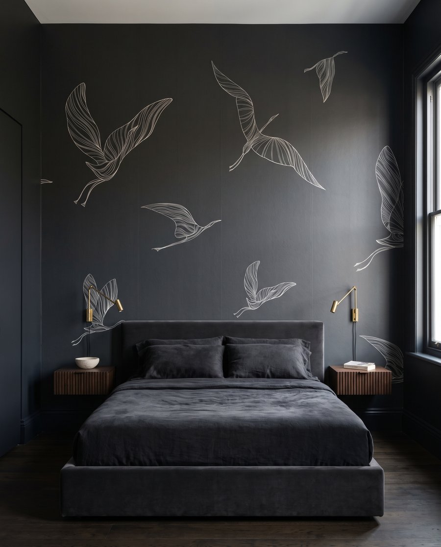 Grues en traits fins — intérieur 2
