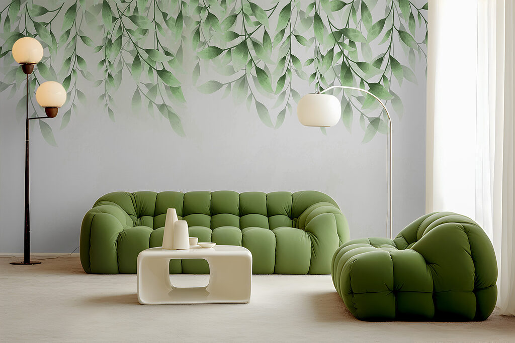 Grappes de feuilles vertes — intérieur 1